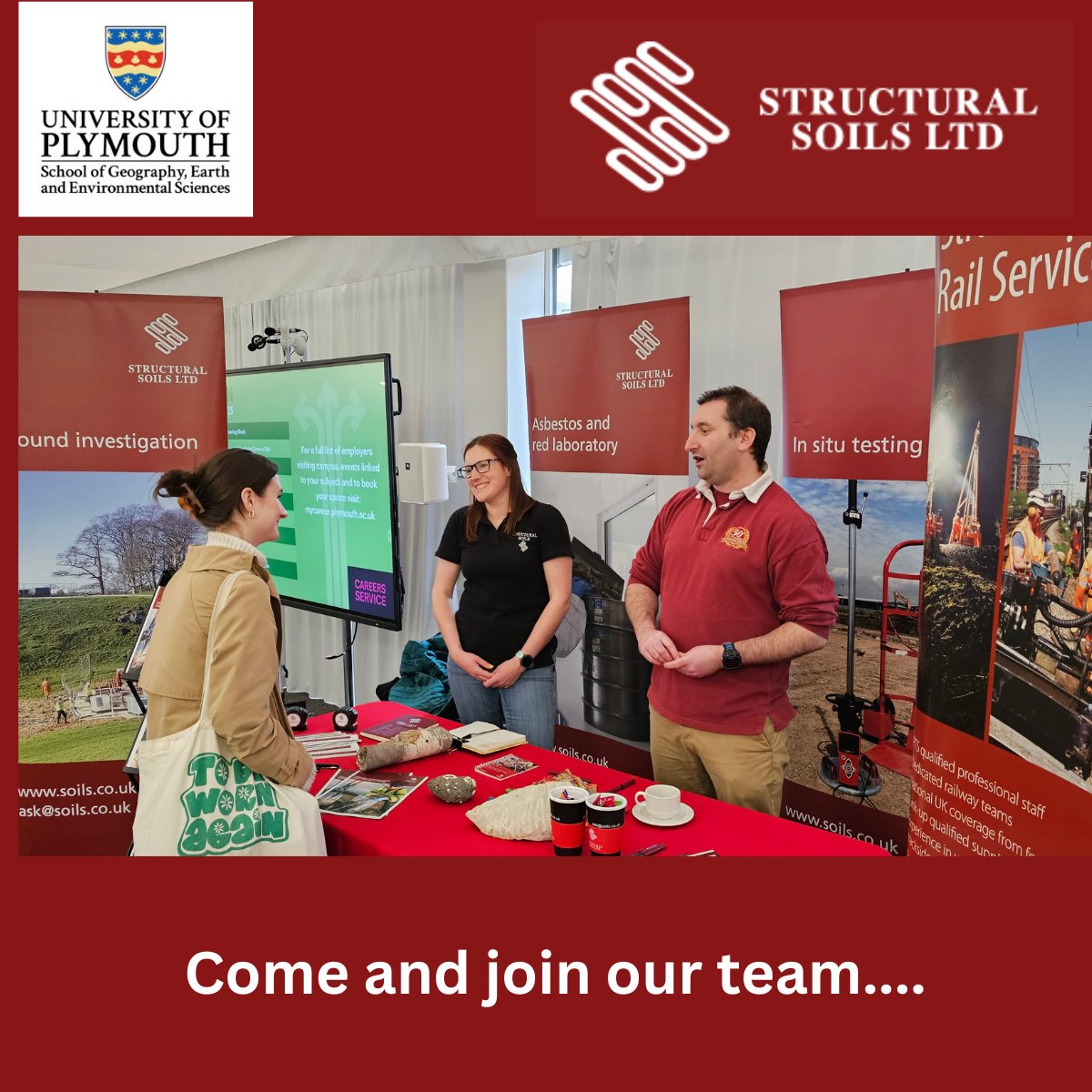 Structural Soils (@structuralsoils) on Twitter photo Are you a #groundengineering #graduate looking for a placement or a full time job with us?
Please send cover letter and CV to ask@soils.co.uk explaining what inspires you to a career in ground engineering? <a href="/EarthSciPlymUni/">Earth Sci @ Plymouth</a>
<a href="/RSKGroup/">RSK</a> Are you a #groundengineering #graduate looking for a placement or a full time job with us?
Please send cover letter and CV to ask@soils.co.uk explaining what inspires you to a career in ground engineering? <a href="/EarthSciPlymUni/">Earth Sci @ Plymouth</a>
<a href="/RSKGroup/">RSK</a>