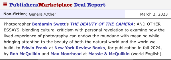 max_moorhead's tweet photo. I've loved Benjamin Swett's photographs, especially those of Shaker buildings and NYC trees, for a long time, and was excited to work on this fantastic essay collection which will be published by @NYRB_Imprints next year! https://t.co/YSPVcwSRwv