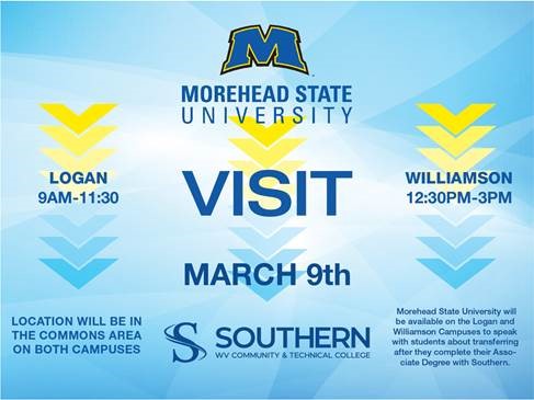 MSUtransfer's tweet photo. If you are a @SWVCTC  Bestfoot and you plan to transfer.  Come visit the Morehead State Table on March 9th.  Come see how easy and affordable it can be to transfer to Morehead State University.  #bestfootforward #SOARhigher #bestfootstudentsexcelatMSU #transfer #Eagletransfer https://t.co/0yeACCBvFW