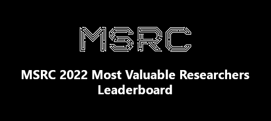Top 100 MSRC 2022 Most Valuable Researchers (MVRs)
№63 in the overall leaderboard of Most Valuable Researchers (MVRs) 2022.
MSRC Leaderboard "2022 MVR": msrc.microsoft.com/leaderboard
#microsoft #MSRC #MVR #vulnerability #security #researcher #cybersecurity #InfoSec #recognition #IT