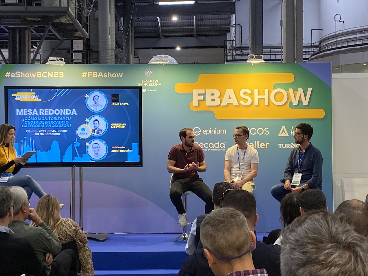 AnaMartinez's tweet photo. Mesa redonda:¿Cómo monitorizar tu cuota de mercado o categoría en amazon?  #FBAshow #barcelona @eshowesp @Fira_Barcelona #eshowBCN2023 #eShowBCN23 #eshow2023 #eShowBCN #jaimeporta @jordiobdotcom #guillermomartinez https://t.co/DIP6d7lcNW