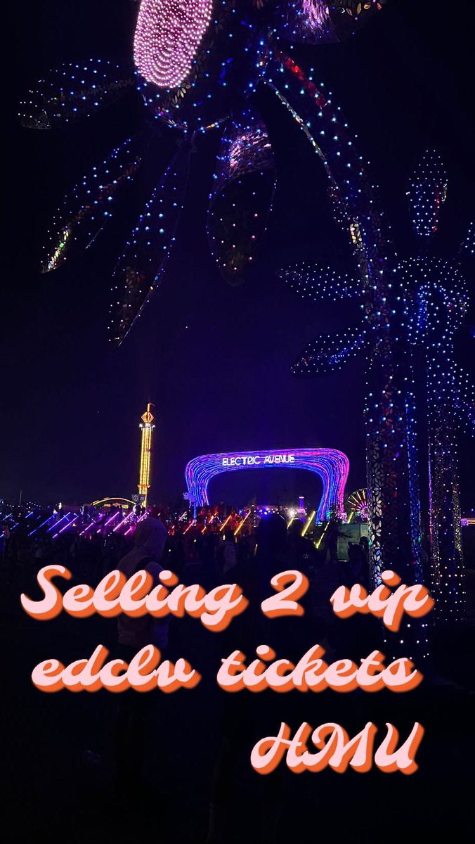 vnylorac's tweet photo. I have 2 VIP EDCLV tickets! If you or anyone you know would like them, pls hmu 🫶 https://t.co/5V31B2v0Zz