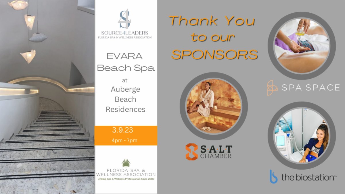 Big Day Tomorrow- the "SOLD OUT" FSA Source4Leaders launches tomorrow and we're excited! Thank you to our Sponsors and New Spa Members.  
We are still taking applications for New Spa Members and Sponsors for our second quarter event. 
conta.cc/3Yy