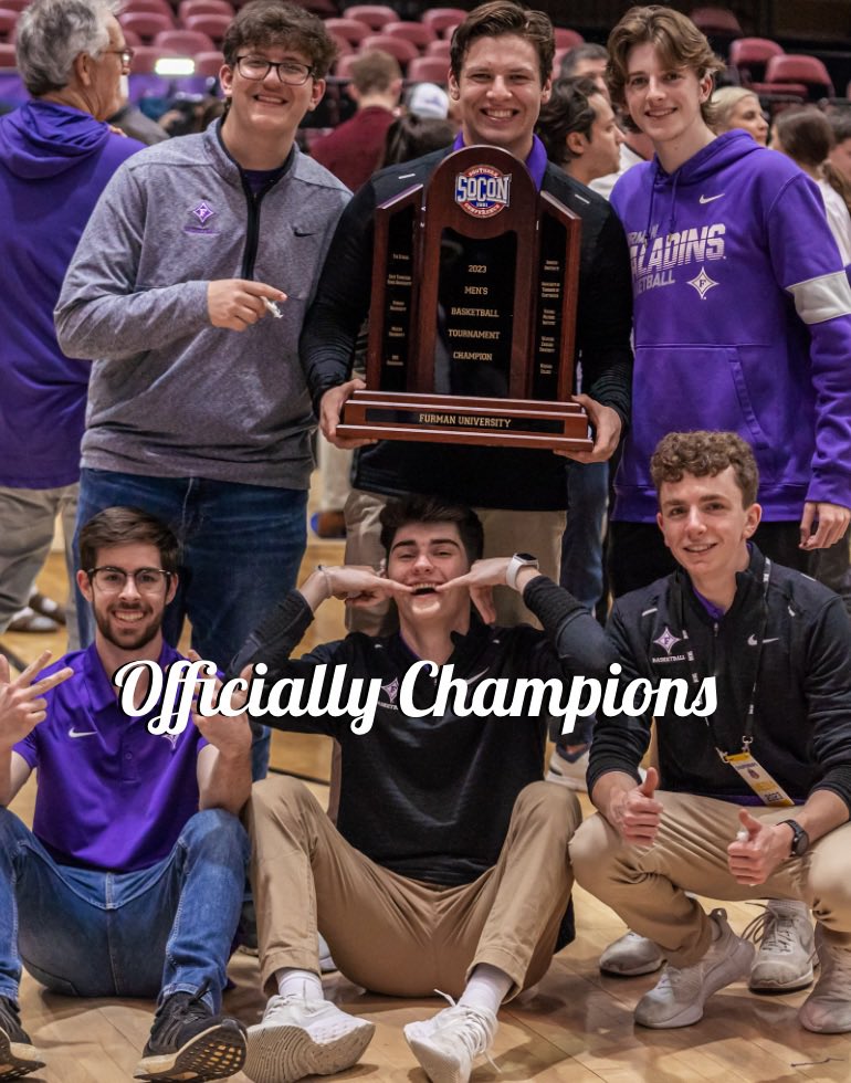 Furman Hoops Managers (@fuhoopsmanagers) on Twitter photo SoCon Champs!! So thankful for each player, coach, support staff and fan that helped us get to where we are. Now, let’s go dancing!😈🕺🏻
@FurmanHoops <a href="/GTGhoops/">Grow the Game</a> SoCon Champs!! So thankful for each player, coach, support staff and fan that helped us get to where we are. Now, let’s go dancing!😈🕺🏻
@FurmanHoops <a href="/GTGhoops/">Grow the Game</a>