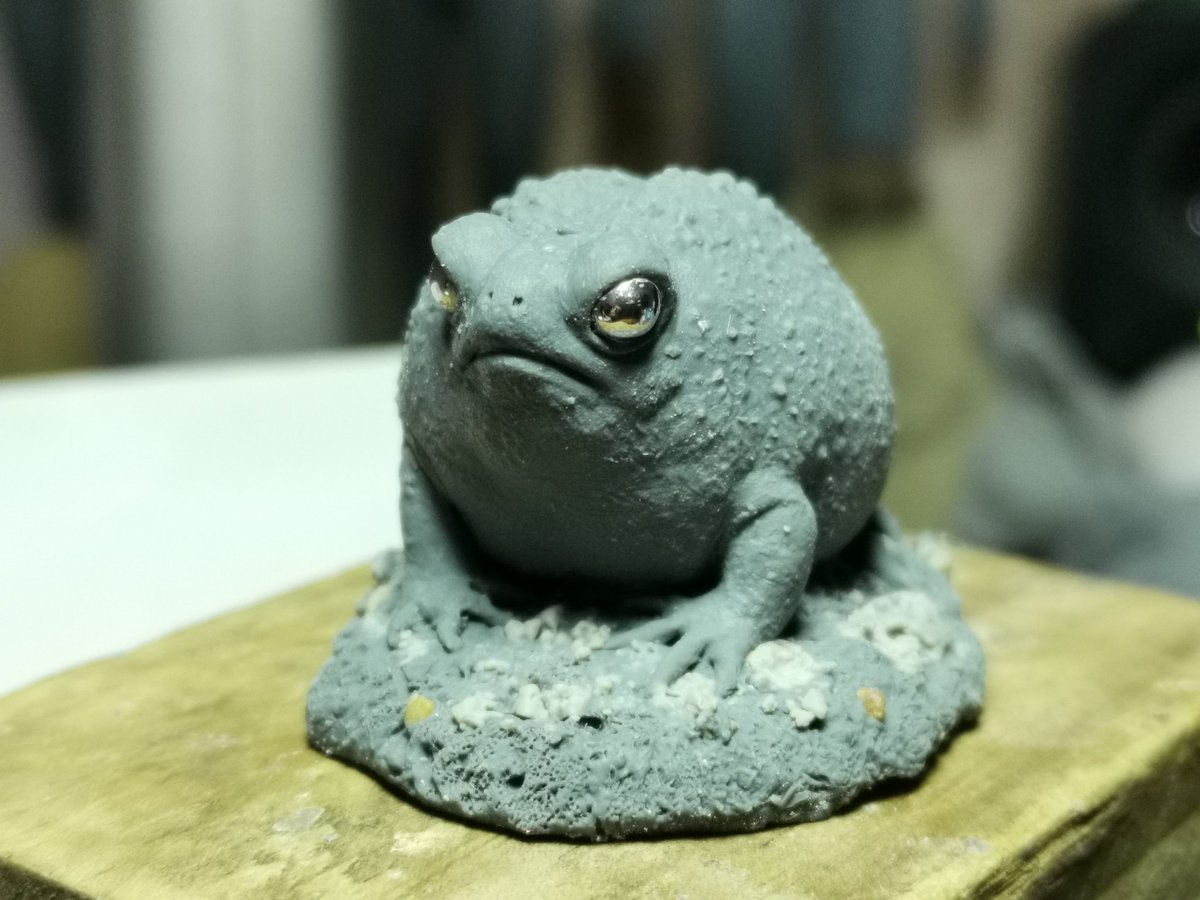 TZUCHILEE2's tweet photo. 小世界NO.7 散疣短頭蛙（饅頭蛙）
#Breviceps adspersus#
# 散疣短頭蛙#
# 饅頭蛙＃
＃雕塑＃
#sculpture# https://t.co/4SSWJwFxT3
