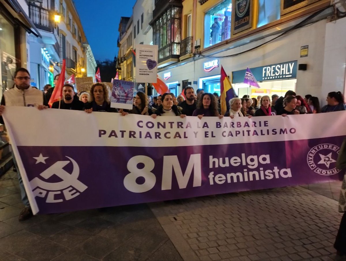 PCESevillalocal's tweet photo. ‼️🟣Por los derechos de la mujer trabajadora: ni un paso atrás. https://t.co/wTSrb7J5zS
