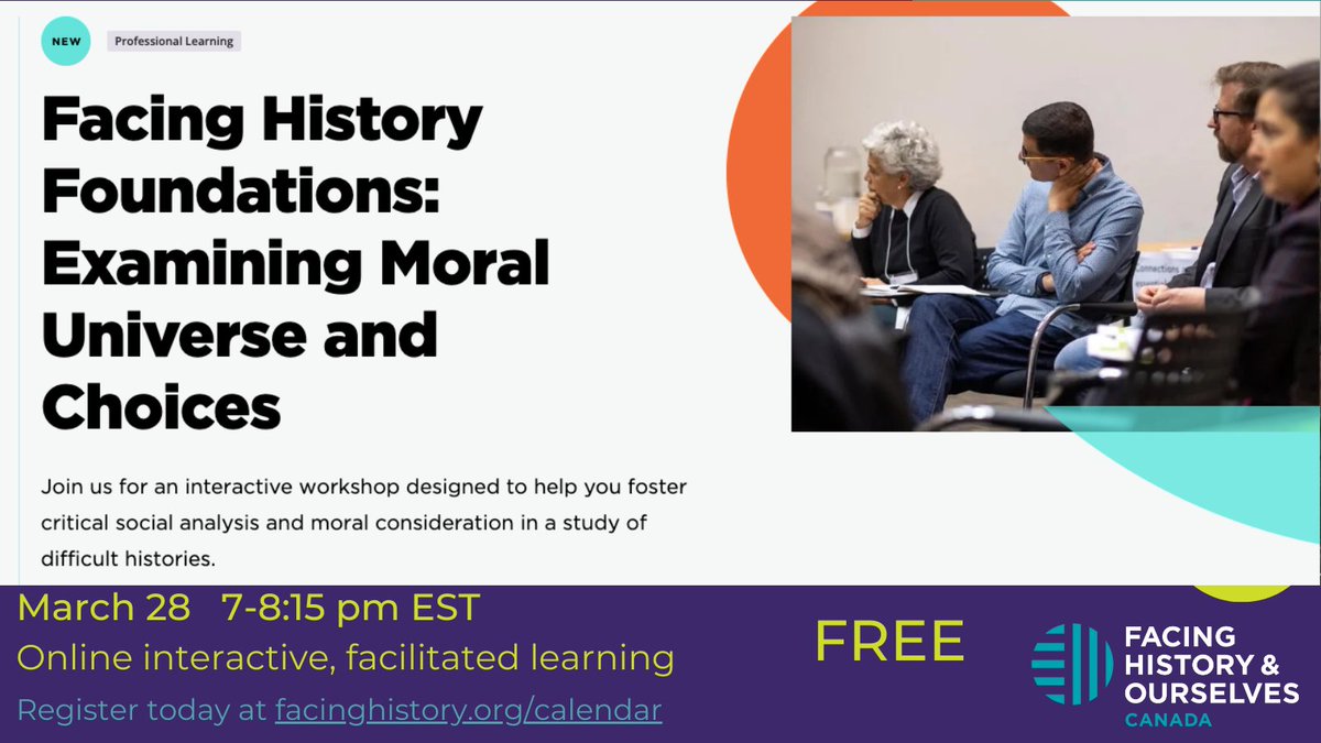 Join us March 28 for an interactive workshop designed to help you foster critical social analysis and moral consideration in a study of difficult histories.
facinghistory.org/learning-event…