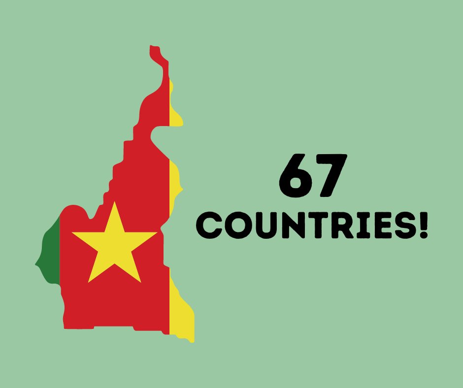 We added the 67th country to our growing list today!