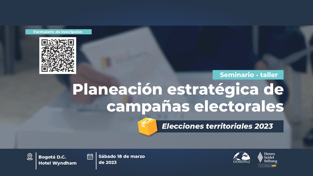 👍👍👍👍👍

Atención candidatos para #EleccionesColombia2023 

Abiertas inscripciones para participar en el Seminario taller: Planeación estratégica de campañas electorales. Cupos Limitados.

Info: 
drive.google.com/file/d/14FmwHn…