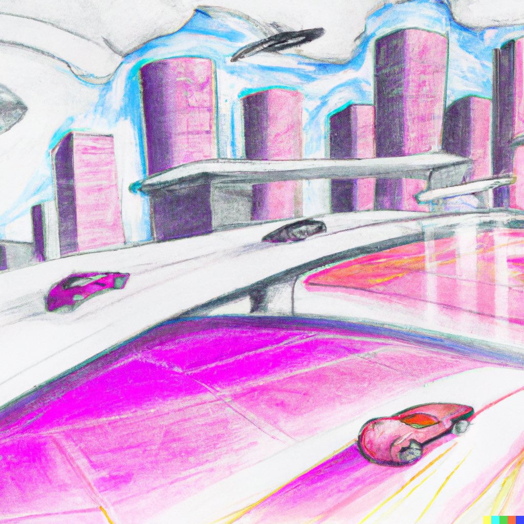 a pencil and watercolor drawing of a bright city in the future with flying cars
#nft #NFTartwork #NonFungibleToken