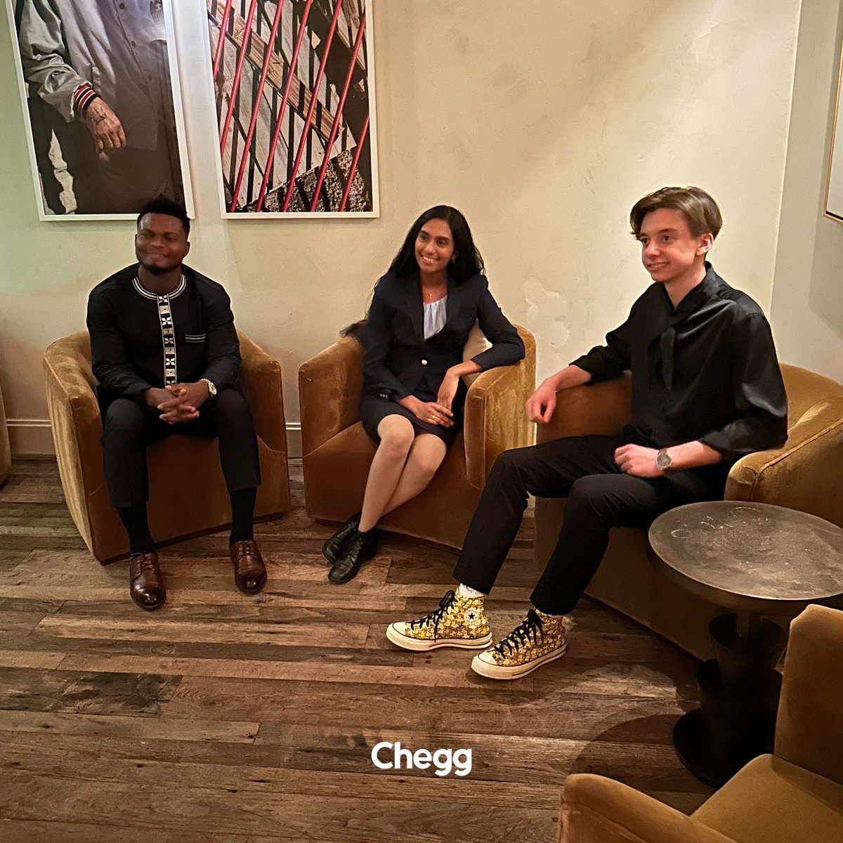 Chegg's tweet photo. Thank you to everyone who joined us yesterday evening for a conversation with @snhuprez Dr. Paul J. LeBlanc, hosted by our Chief Operating Officer, Nathan Schultz. Our @cheggdotorg Global Student Prize finalists were also in attendance! 

#SXSWEdu2023 #LearnWithChegg https://t.co/3j6Go1Rphw