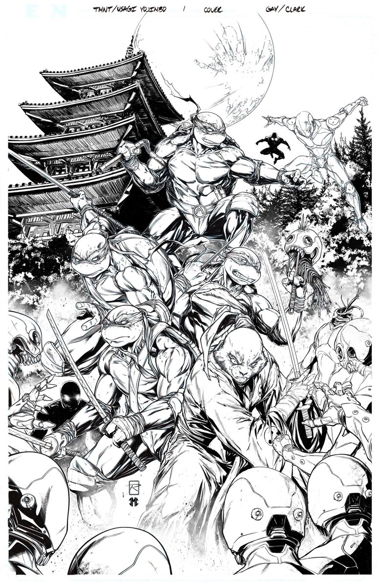Coming April 12! Available at <a href="/EpikosCCG/">Epikos</a> Colors by Jason Keith, inks by <a href="/JeremyClarkArt/">Jeremy Clark</a> and pencils/lineart by me🐢 #TMNT #usagiyojimbo