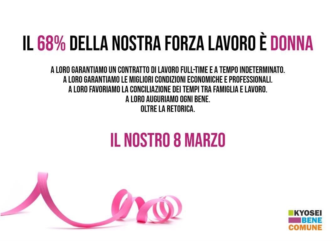 Abbiamo da sempre una grande attenzione al rispetto delle donne e della parità di genere. Partendo dai loro diritti sul posto di lavoro. 
È il nostro modo di intendere l'otto marzo. Da 25 anni. #8Marzo #benecomune