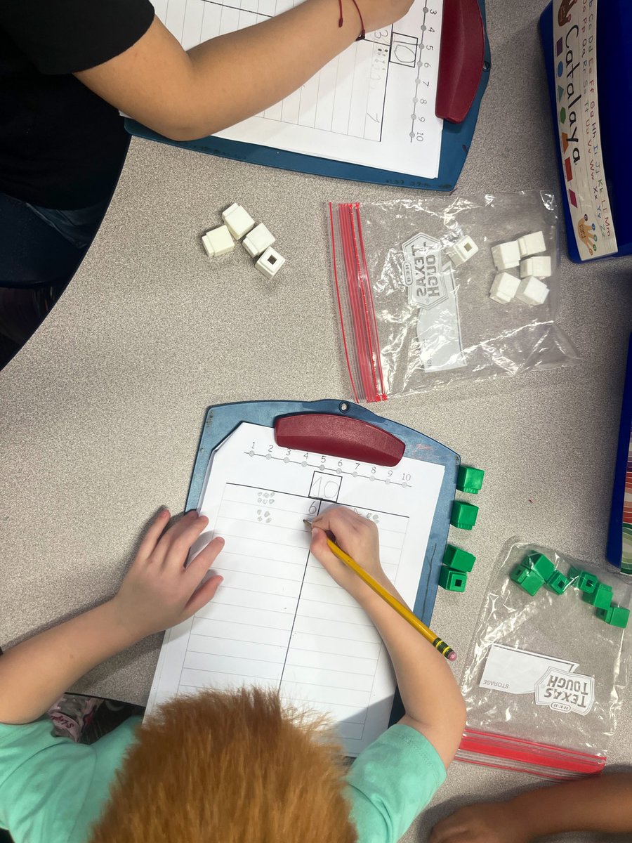 TiffLayne's tweet photo. Finding all the ways to make 10! Students have choice from 4 new stations: Wall Game, Bulldozer, Grab-Bag Subtraction, and Snap-It. Students record their data in their book of number combinations! @CLCEThunderbird #kindergarten #ccisdmath https://t.co/wI1GnNXDLw