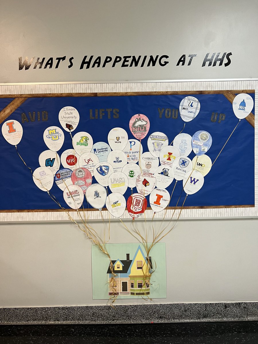 HHSHornets1's tweet photo. Avid 9 class created this college wall in preparation of our college fair. Awesome job!! @HarvardD50 @D50Athletics  @HornetAVID https://t.co/t4Df8crwT4