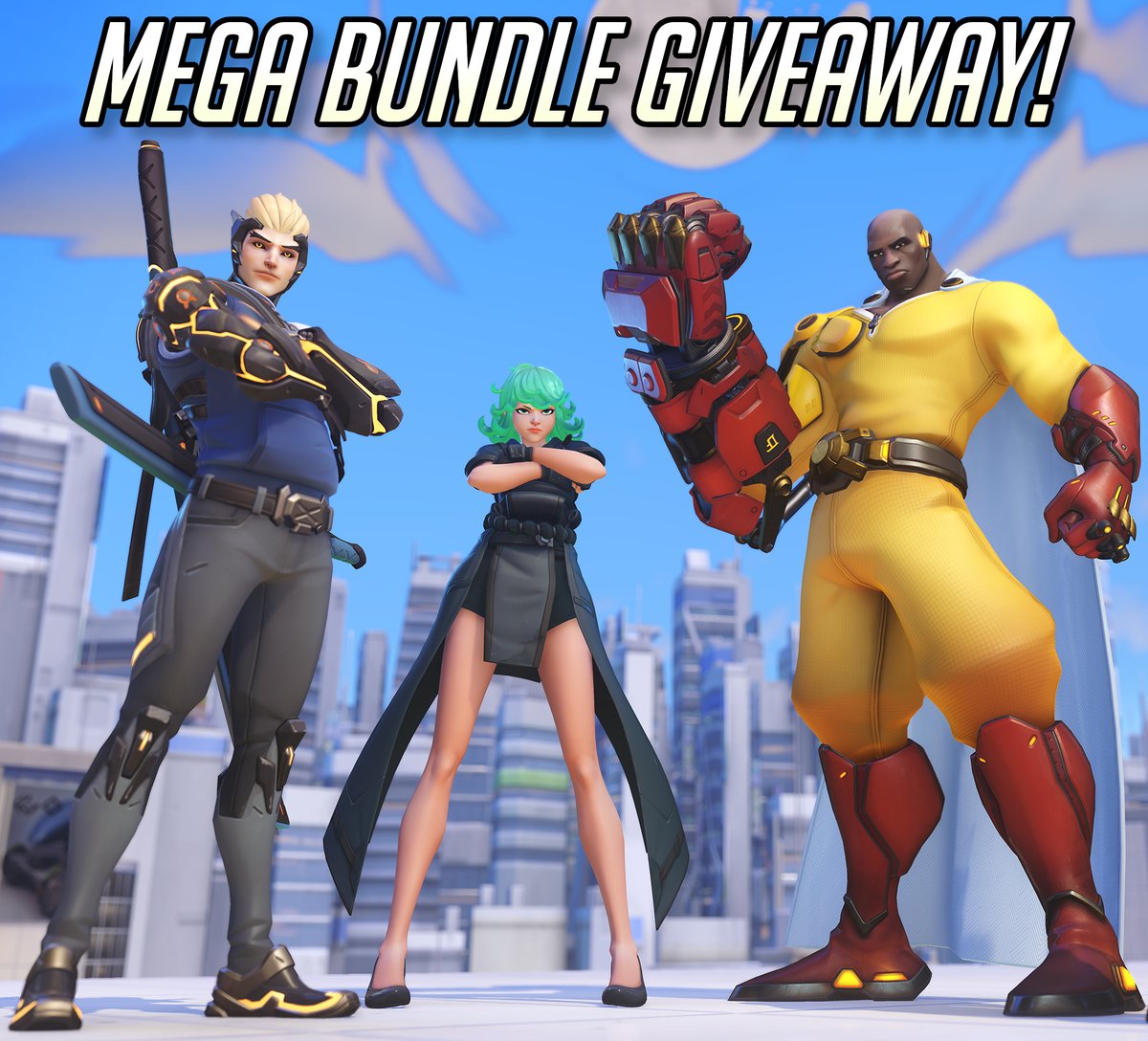 masteriangamer's tweet image. Giving away (2) Overwatch 2 x One-Punch Man MEGA BUNDLES!  For your chance to win:

🤜Follow @masteriangamer
🤖Like &amp;amp; Retweet this post
🌪️Reply with which One-Punch Man character you'd like to see as a skin in Overwatch 2!

Ends in 48 hours.  Codes provided by Blizzard.