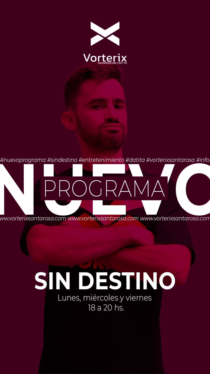 vorterixsr's tweet photo. #nuevaprogramacion #2023 #vorterixsantarosa
Esta es la programación de los lunes, miércoles y viernes.
-El pacto de 16 a 18 hs
-Sin Destino de 18 a 20 hs
-Fuera de fase de 20 a 22 https://t.co/gwwDXAthAC