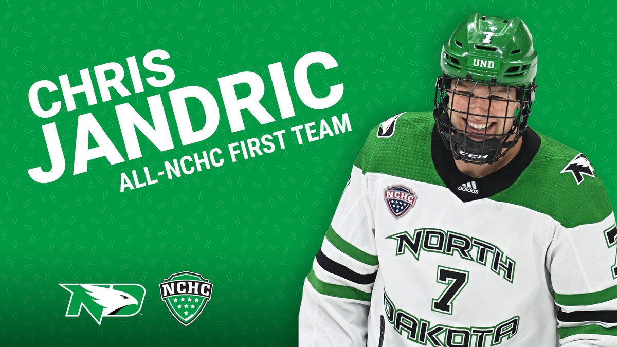 Graduate student defenseman Chris Jandric led all NCHC blueliners in conference play with 21 points in 24 games, while his 18 assists tied for first among defensemen and tied for third among all skaters to earn All-NCHC First Team honors! 

#UNDproud | #LGH
