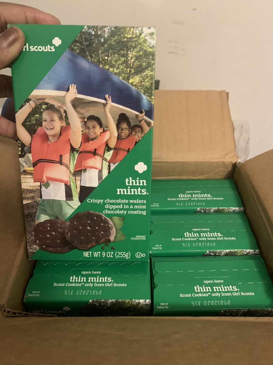 Just got home and got my package!!!!! 😍😍😍😍😍😍😍 #GirlScoutCookies