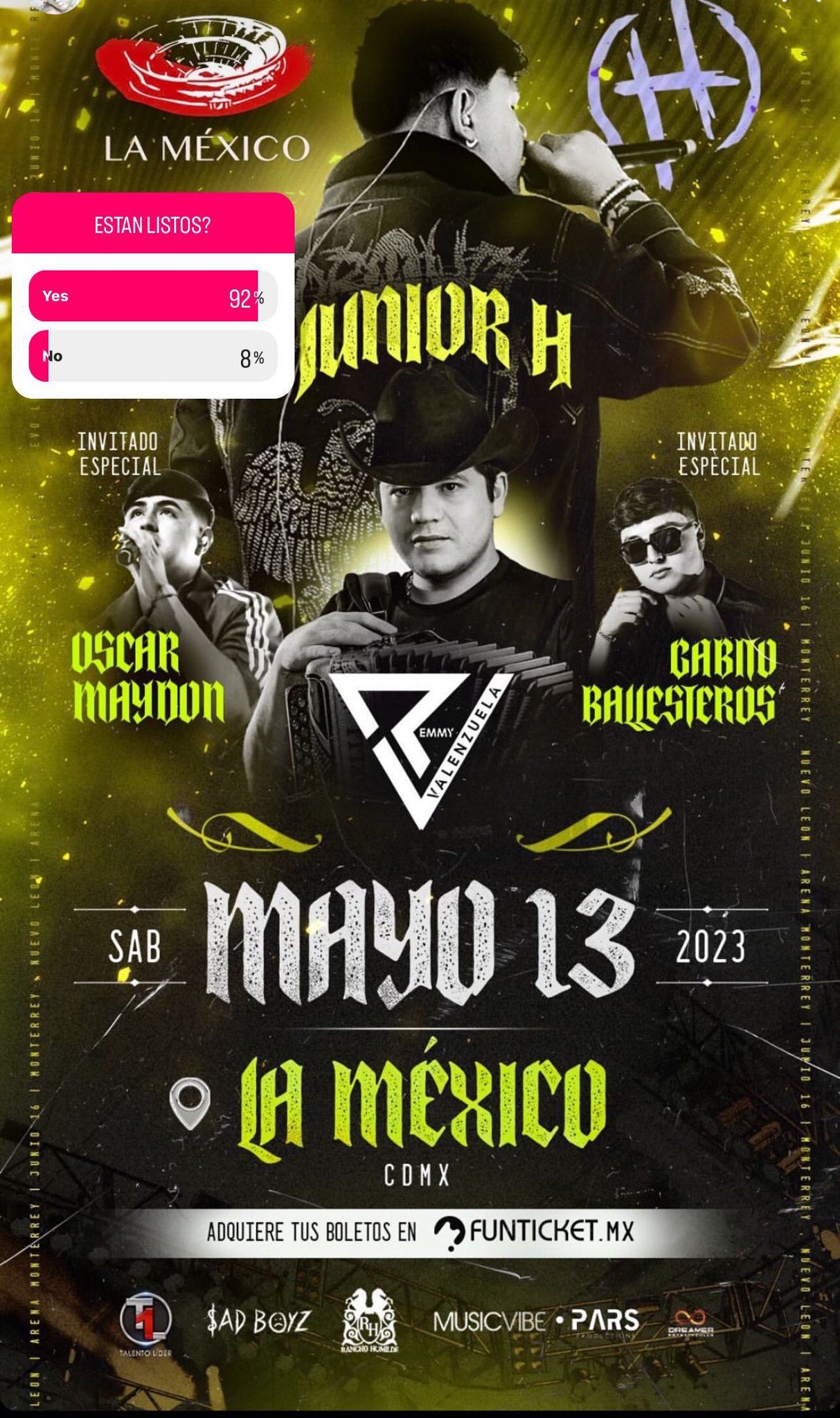 皿 on Twitter "Junior H 🎤 La México 🏟️ CDMX 13 de Mayo 🗓️ Plaza de