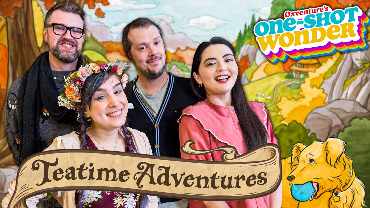 Oxventure's tweet photo. ☕️Teatime Adventures is premiering now!

🎲Come see GM @icklenellierose and special guest @gshowitt light things up with @MikeChannell and @janedouglas!

🔗https://t.co/wsoYvS2Vrl https://t.co/mvvX7BCI1X