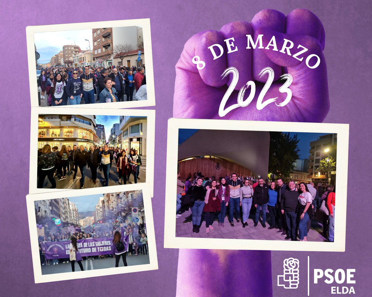 eldapsoe's tweet image. /💜 Un año más, formando parte de las cientos de mujeres y hombres que han recorrido las calles de #Elda y #Petrer reivindicando igualdad real entre hombres y mujeres. 

#8M