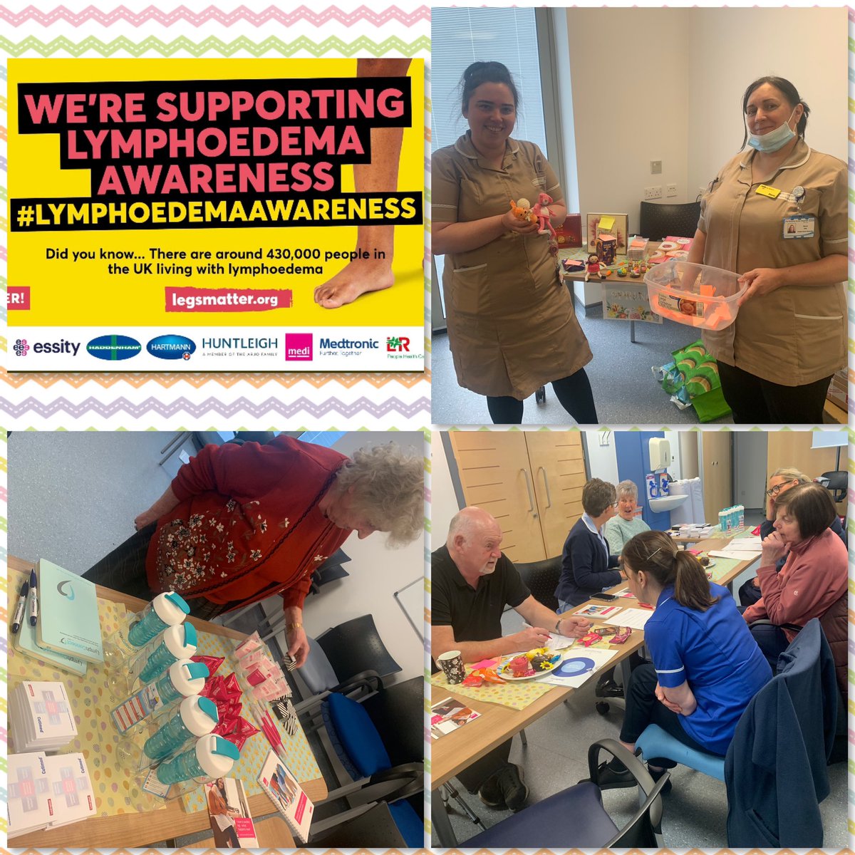TDonbavand's tweet photo. @OldhamRoom &amp; @NursesTissue supporting #lymphoedemaawareness with our lower limb social Easter 🐣 event some of our photos from our eventful day 🐣🌷🐝🦵🏻🦵🏻 @NCAlliance_NHS @zoeleanne111 @TDonbavand @OldhamCO_NHS https://t.co/sRdiHLf30f