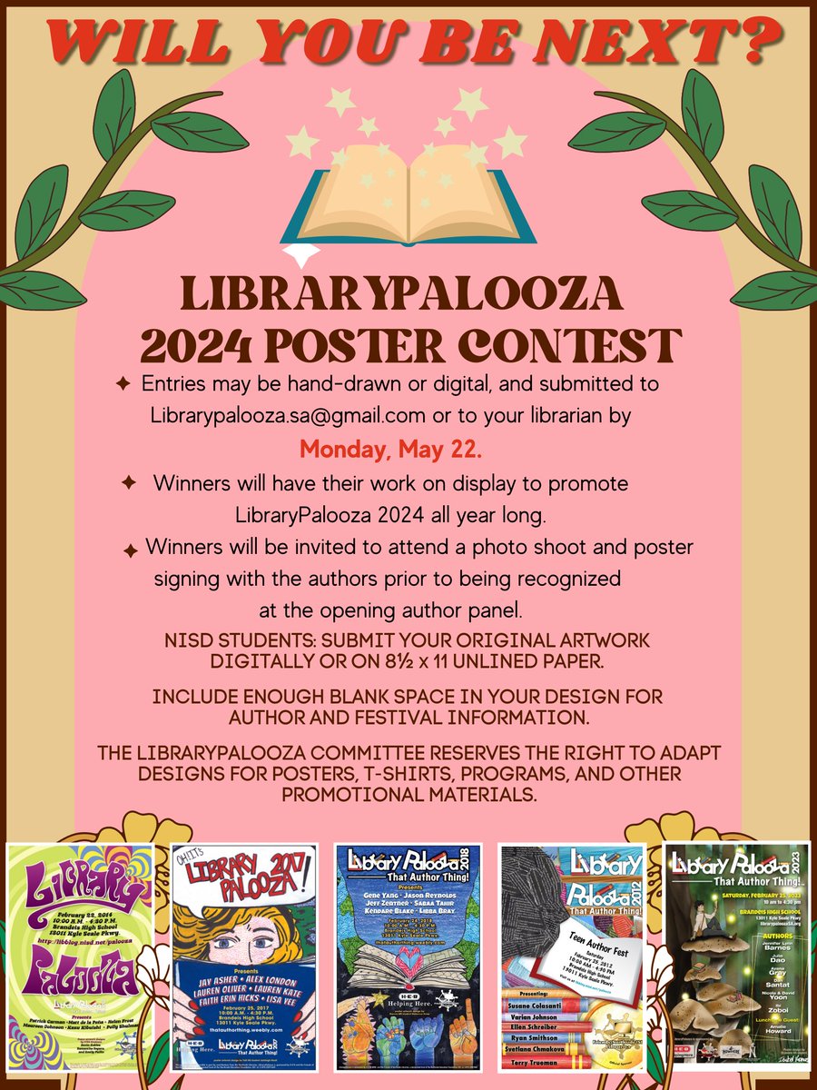 Want to see your artwork all around Northside next year? Submit a design for the #LibraryPalooza 2024 poster! Submissions due May 22