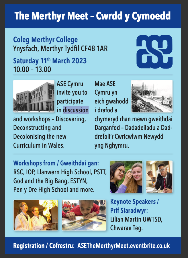 Join us at the Merthyr Meet on Saturday 10th March  - an opportunity to participate in excellent science CPD as well as win some fantastic raffle prizes inc a M&amp;S hamper provided by Jo from Findel 
<a href="/IOPWales/">IOP Wales</a>
<a href="/RSC_WalesEd/">Rebecca, Ross & Dayna</a> 
<a href="/RoyalSocBio/">Royal Society of Biology</a>
<a href="/pstt_whyhow/">Primary Science Teaching Trust</a> 
<a href="/Psqm_HQ/">Primary Science Quality Mark</a> 
<a href="/EAS_STEM/">EAS STEM</a> 
<a href="/csc_stem/">CSC_STEM</a>
