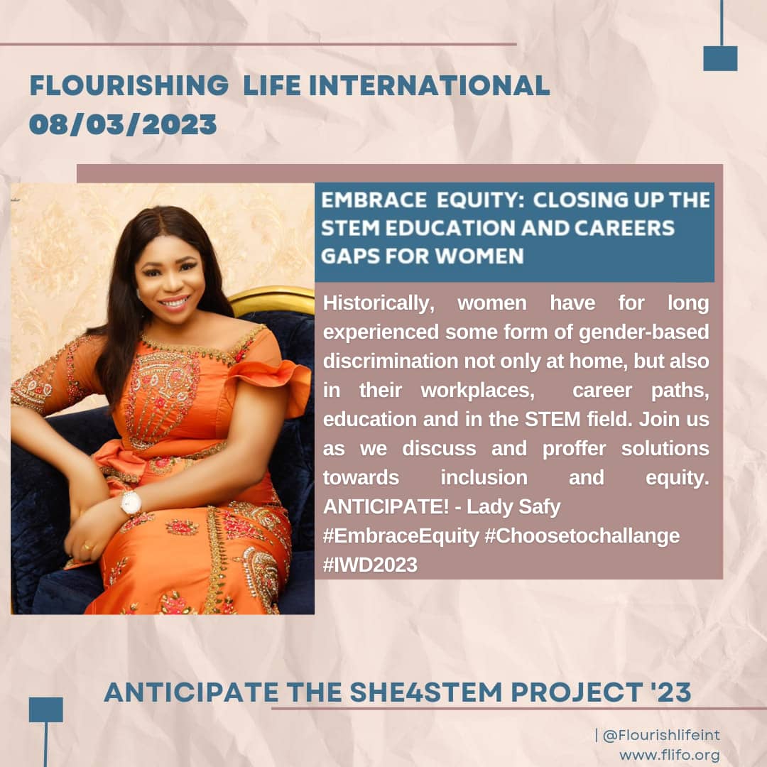 FlourishLifeInt's tweet photo. Historically, women have long experienced gender-based discrimination not only at home, but also in their workplaces,  career paths, education and the STEM field. Anticipate as we'd discuss and proffer solutions towards inclusion and equity 
#EmbraceEquity  #STEM  #IWD2023 https://t.co/k6iBfBj5oD