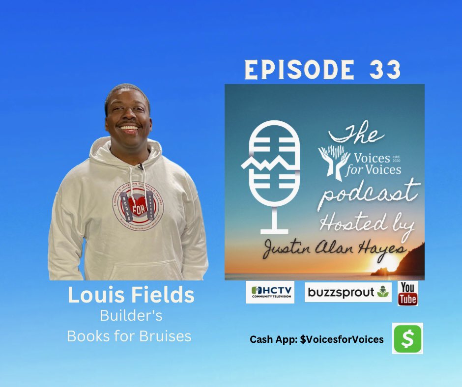 🚨🚨ALERT🚨🚨‼️ Episode #The @Voices4Voices Podcast Sponsored by @byRedwood, @JustinAlanHayes is Joined by Guest, Books For Bruises Founder, Louis Fields

TV/Video: youtu.be/jN82jR6ctXc
Audio: buzzsprout.com/1887594/123546…
Transcript: voicesforvoices.org/podcast-transc…