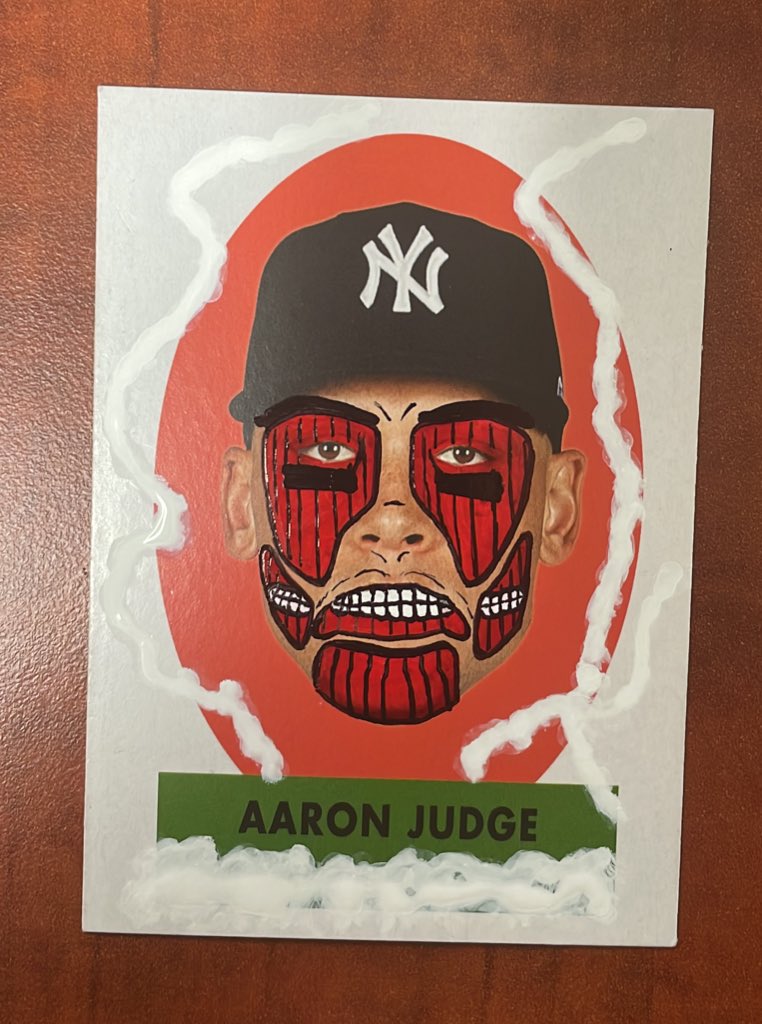 Clarkes1_1Cards's tweet photo. Love it!! @PardeeJudge 

2nd Pardee P70 inspired #cardart project piece of 
Aaron Judge https://t.co/tNnMkVRKUs