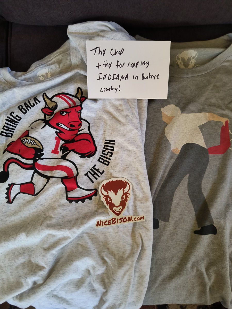 Love their shirts and love the handwritten thank you note!  <a href="/Nice_Bison/">Nice Bison</a> been repping their shirts for a few years...been repping the Hoosiers in Buckeye country since 1982!!  #LEO