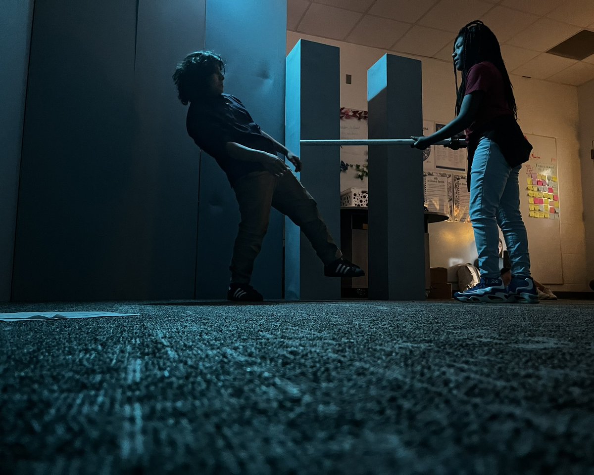 KingwoodMSDrama's tweet photo. When you’re teaching about the impact of color & directional lighting in #KMSTechTheatre and your Ss knock it out of the park! Look how cool! #TechTheatre #ColorTheory #downlighting #sidelighting #KMSCougarPride https://t.co/4Me4gNHeyw