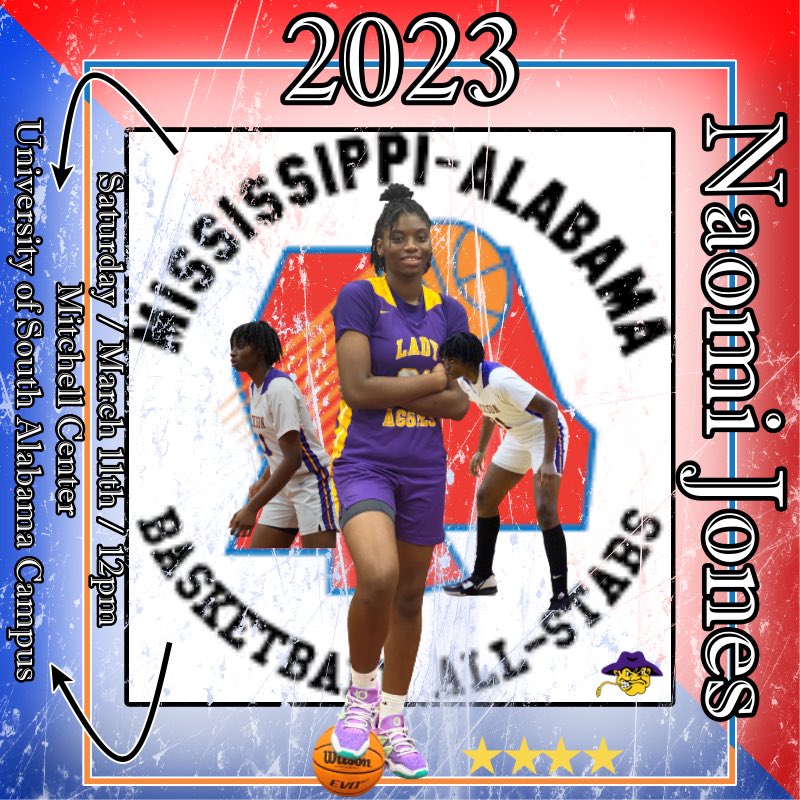 The 33rd Alabama-Mississippi All-Star Basketball Classic will be played on March 11th at the Pete Mitchell Center at the University of South Alabama in Mobile. Come out and support our very own Naomi Jones🟣🟡🏀
#AGGIEBasketball
#AGGIEFamily
#WhyNotJackson