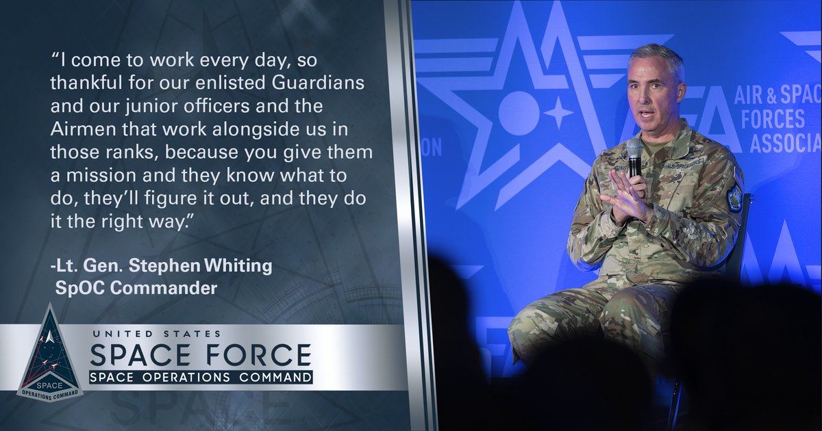 Lt Gen Stephen Whiting spoke about the Space Force's most valuable asset- our people, at this year's AFA Warfare Symposium. #SemperSupra #ViaVincimus #AFAColorado <a href="/SpaceForceDoD/">United States Space Force</a>
