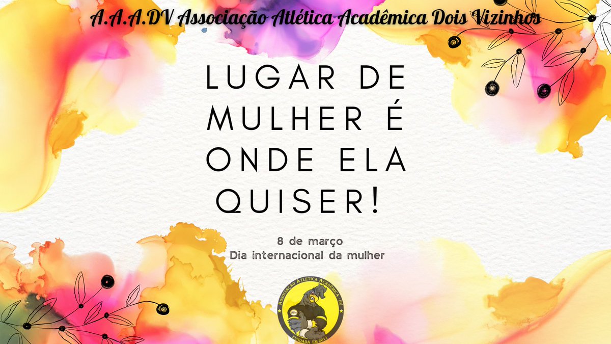 galocuradv's tweet photo. A galocura deseja um feliz dia da mulher para todas as nossas estudantes, atletas, pesquisadoras, professoras, mães e filhas. O mundo é de vocês! 🖤💛🖤 https://t.co/Zddne6fzQg