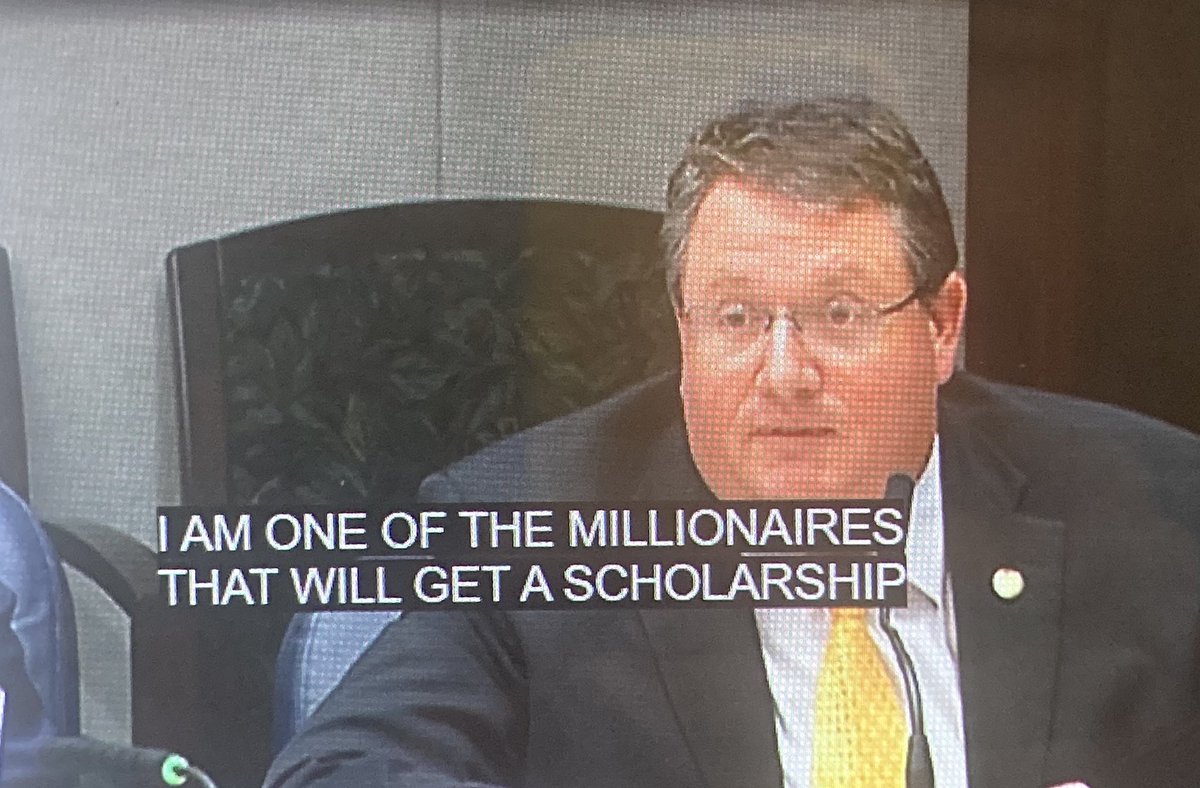 Under SB202/HB1, universal vouchers, MILLIONAIRES will get taxpayer money to cover their tuition expenses. Gov. DeSantis says that’s not a great use of taxpayer money. Today in committee Rep. Randy Fine said “I’m one of those millionaires that will get a scholarship.” #flapol