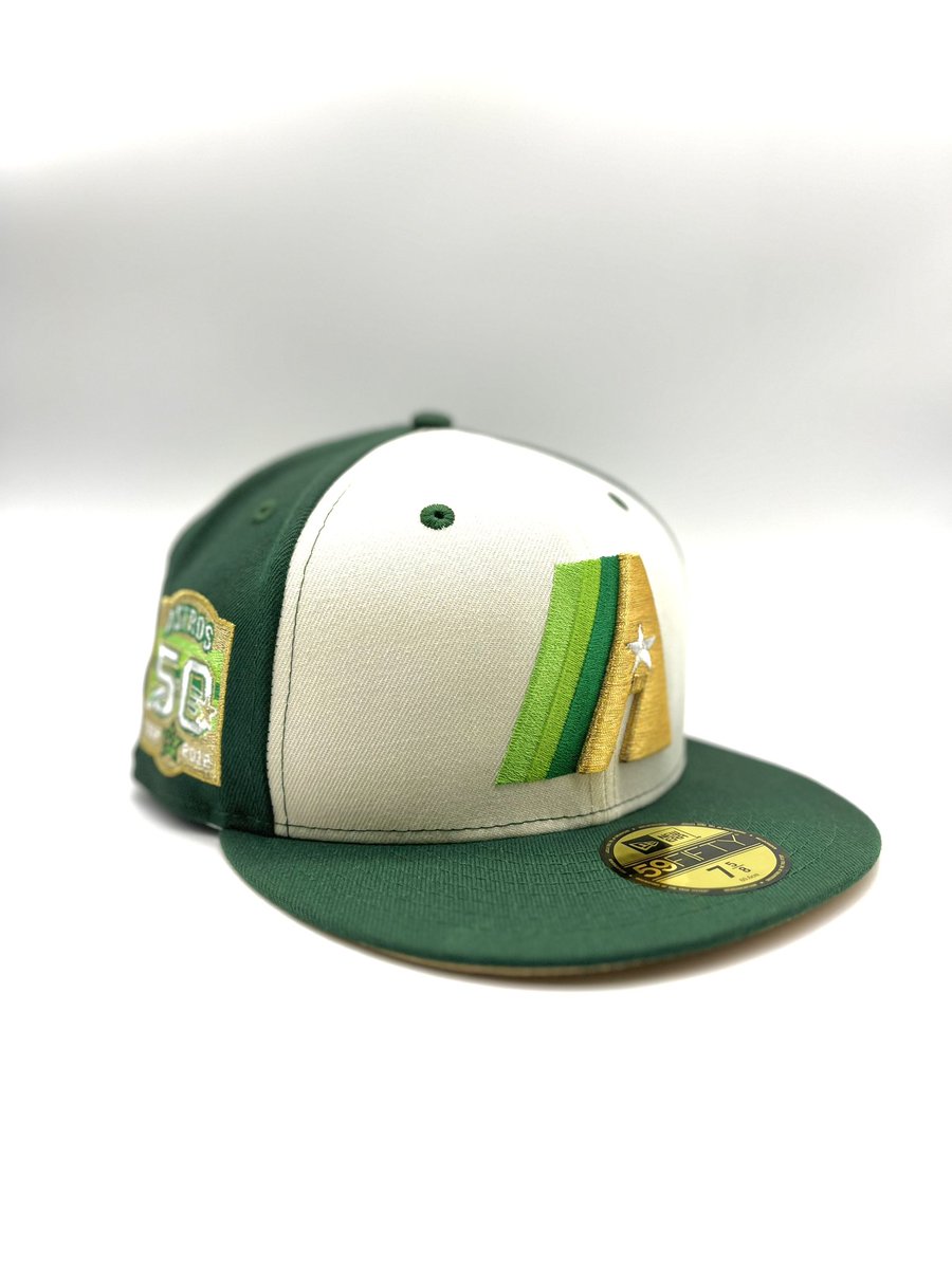 EightOneShop's tweet image. Feeling lucky 🍀? Celebrate the Astros &amp;amp; St. Patty's Day with this festive exclusive fitted hat from Eight One. The Emerald Isle has a dark green bill, matching back panels &amp;amp; a white front panel with the prototype logo accented with a shimmering gold. Gold UV.