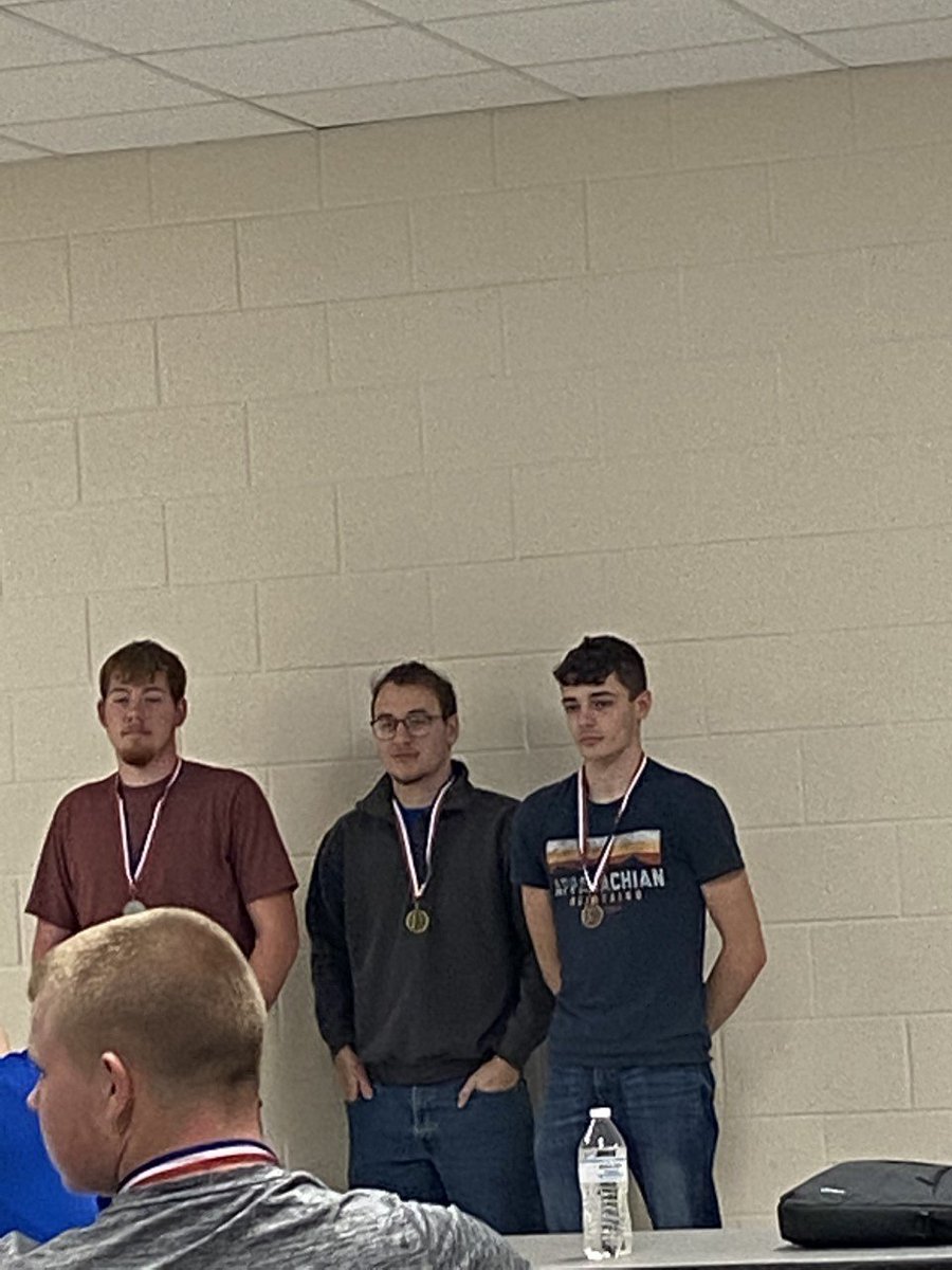 Carpentry students competed at the Region 16 SkillsUSA competition at HCTCS.  Carpentry winners were 1st Place Grayson Lewis and 3rd Place Dalton Browning.  Carpentry 1 winners were 2nd place Isaac Brock and 3rd Place Meleigah Madden.