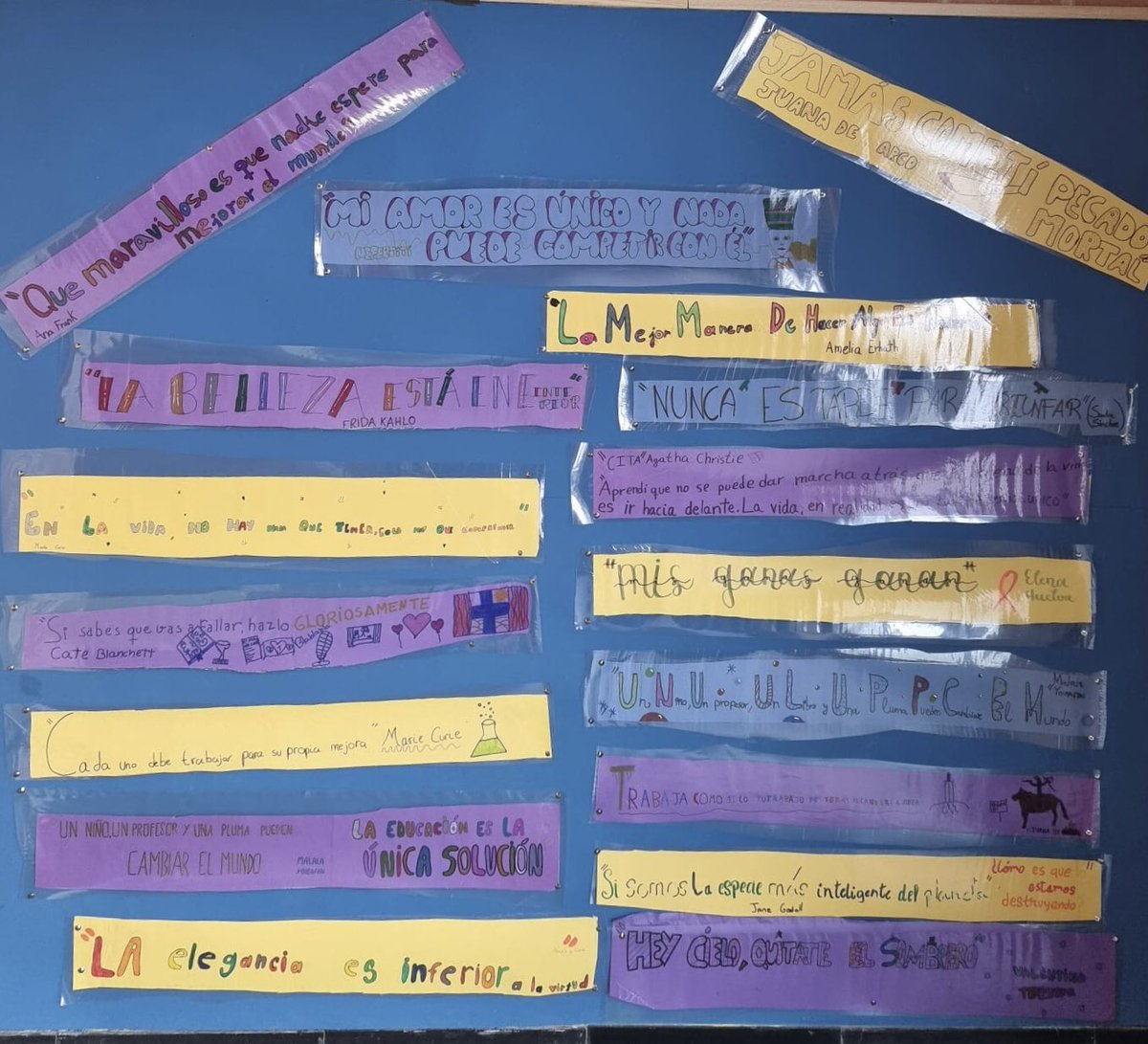 #8marzo2023 
Nuestro panel para el #Diadelamujer 
Frases de mujeres seleccionadas  por los alumnos. 
#colegiopublicomirasierra #CpMirasierraMadrid #EscuelaPública #bilingualschool #Mirasierraconvive 💜💜💜