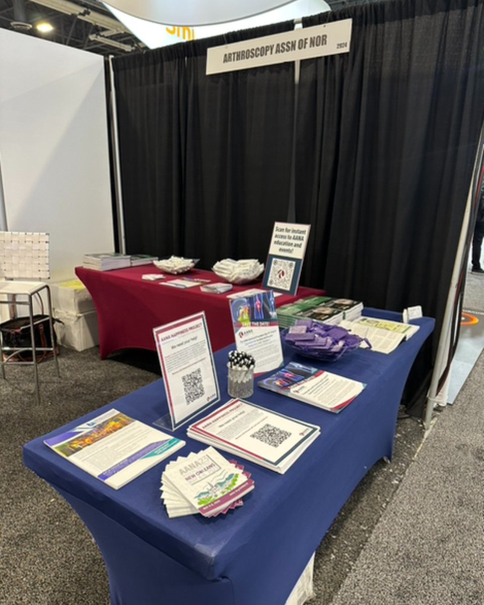 AANAORG's tweet photo. If youโre in Las Vegas for #AAOS23, donโt miss your opportunity to stop by AANA Booth #2924 for information on membership, lab courses, the AANA Education Foundation and AANA23 in New Orleans! https://t.co/Sb0lWqeAUh