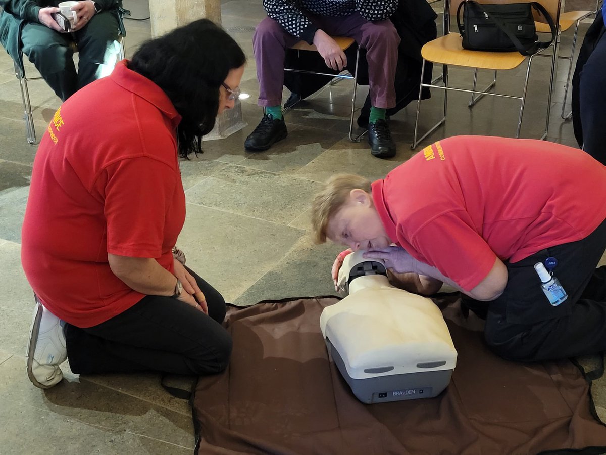 To celebrate International Women's Day, here's some pictures showing our female team members delivering a CPR &amp; defibrillator awareness session at Rochester Cathedral