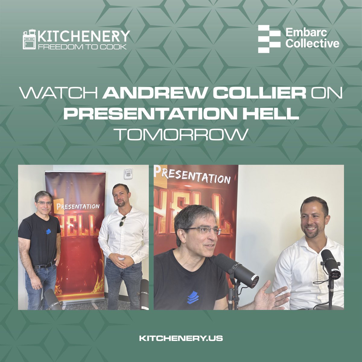 Kitcheneryinc's tweet photo. Tomorrow! Make sure to tune in and get ready to enter the world of Kitchenery our revolutionary wireless power transfer technology. In this episode of #PresentationHell, host James Ontra is joined by @DruSmooth
#Kitchenery #wirelesspower #hardware #innovation #newtech #foodtech https://t.co/wUx6RnthIC