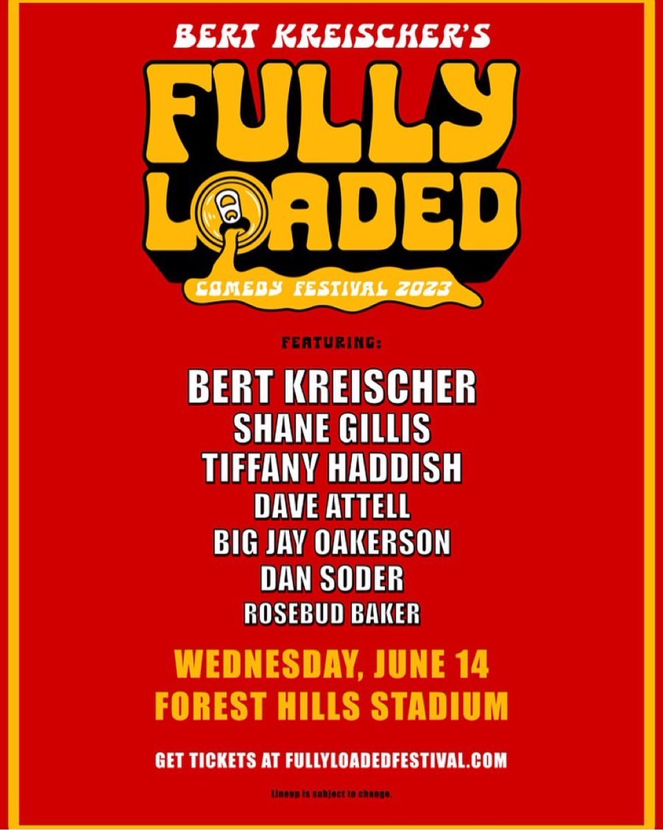 So excited to be a part of this the weekend of 6/14. Presale code LOADED 

@bertkreischer @Shanemgillis @bigjayoakerson @TiffanyHaddish @rosebudbaker @attell