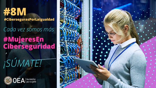 OEA_Cyber's tweet photo. @OEA_CICTE @OEA_oficial ¿Te interesa ser parte de esta iniciativa? 
Déjanos un comentario, comparte este tweet, síguenos en redes. Queremos llegar a todo el continente🌎para sumar esfuerzos y transformar la ciberseguridad a través de la participación de más mujeres 💪🔒
#8M #CerremosLaBrecha https://t.co/suzn5czQZO