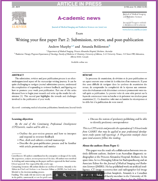 nori2009int's tweet photo. Writing your first paper: Submission, review, and post-publication.
https://t.co/BmPDW8gh1C
#academicwriting #researchpaper #firstpaper #literaturereview #gapidentification #PhD #acwri #academicwriting #writingtips #AcademicTwitter https://t.co/YQdmgE27Lq