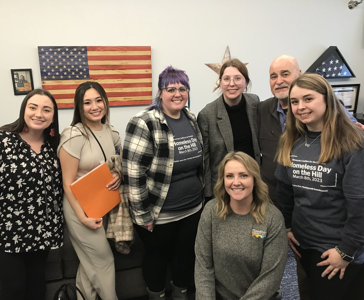threeriverscap's tweet photo. Our housing staff are busy in St Paul for Homeless Day on the Hill. Thanks to @BrianDanielsMN for a great meeting! #MCHDOTH #CommunityAction #mnleg #Homes4AllMN https://t.co/2nfQZgw4qT
