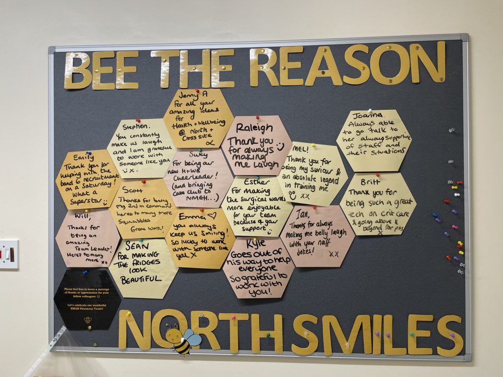 JoannaWallett's tweet photo. The finished article ☺️🐝 #BeeTheReason #TeamNMGHPharmacy #DreamTeam https://t.co/CcTrMyV355