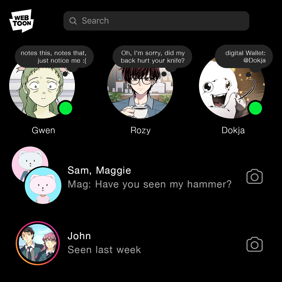 webtoonofficial's tweet photo. imagine being mutuals with all of them 💚 Which #WEBTOON character would you want in your DMs?

#OmniscientReader #HelloBaby #HoneyLemon #MaybeMeantToBe #unOrdinary #EverythingIsFine #CursedPrincessClub #TheGuyUptairs #TeenageMercenary https://t.co/wZ203wh6fn